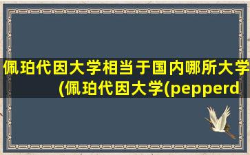 佩珀代因大学相当于国内哪所大学(佩珀代因大学(pepperdine university))